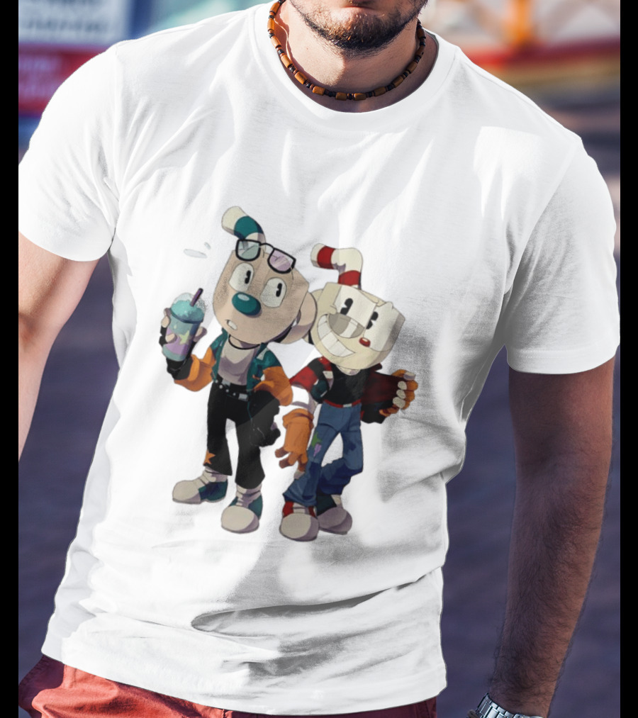 Cuphead And Man Cool Style Characters From Cuphead Video Game T-Shirt