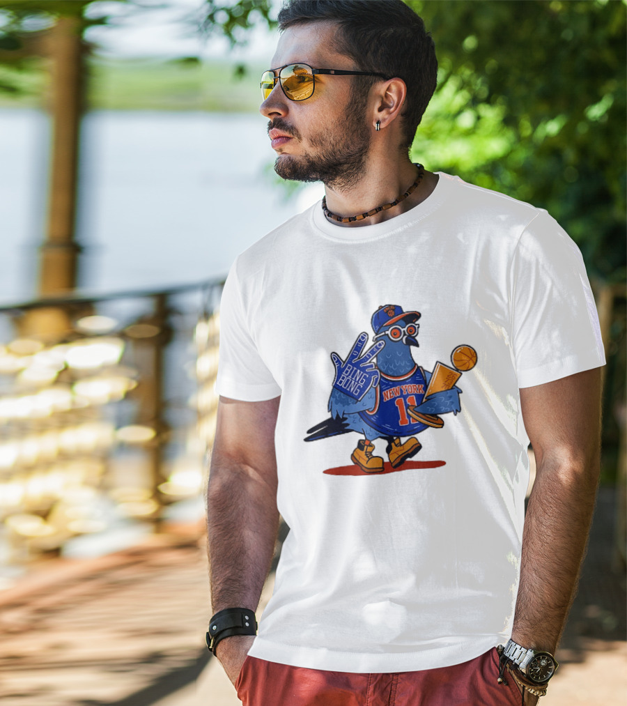 New York Knicks NBA Pigeon Bing Bong 26 73 70 Trophy T-Shirt