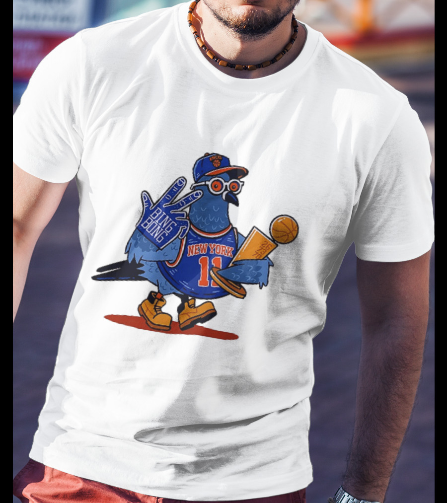 New York Knicks NBA Pigeon Bing Bong 26 73 70 Trophy T-Shirt