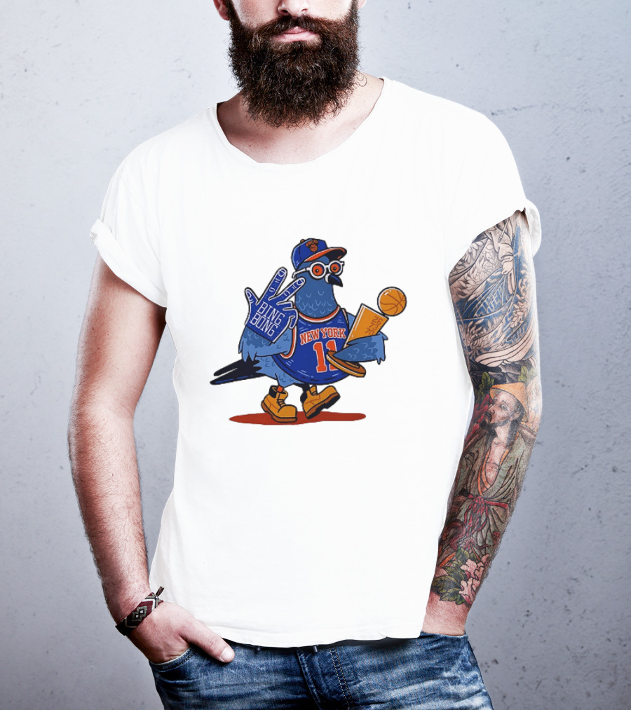 New York Knicks NBA Pigeon Bing Bong 26 73 70 Trophy T-Shirt
