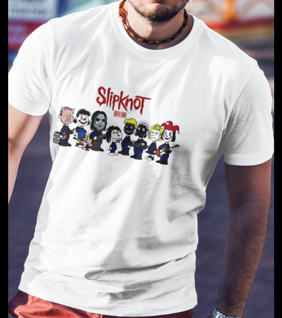 Slipknot Peanuts Characters Mashup Band Members T-Shirt