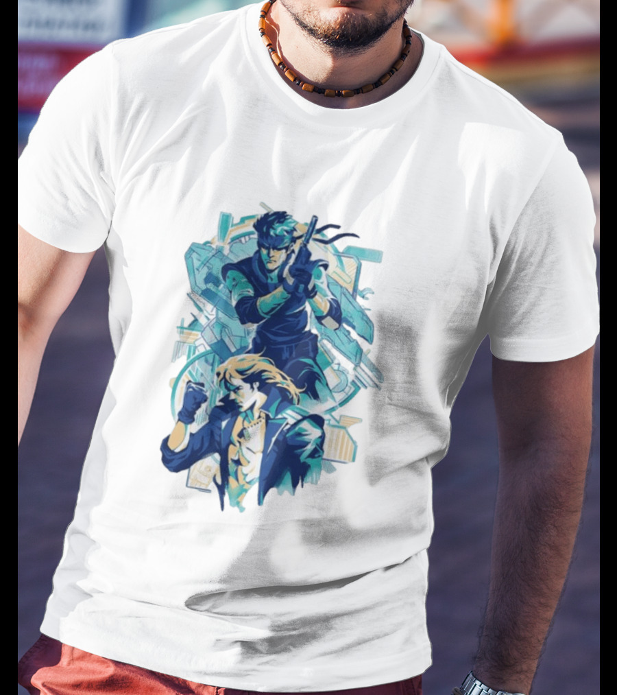 Solid Snake Frank Jaeger Tactical Espionage Metal Action T-Shirt