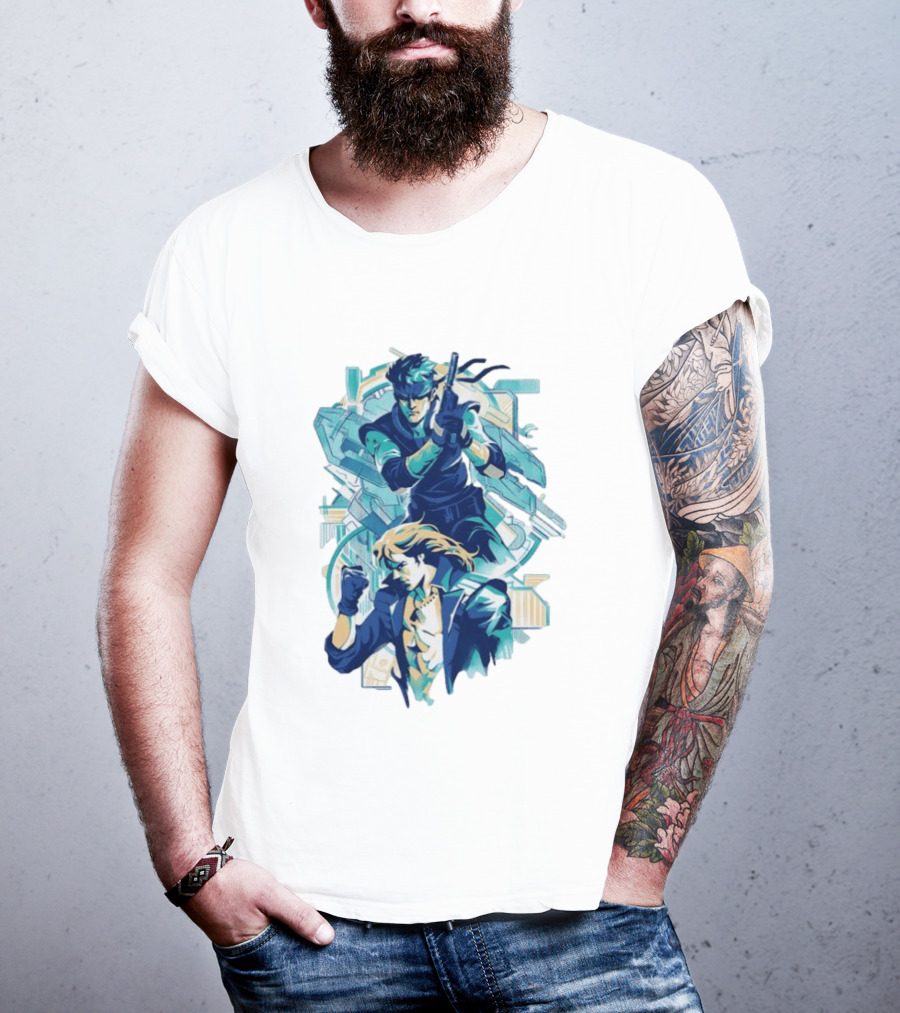 Solid Snake Frank Jaeger Tactical Espionage Metal Action T-Shirt