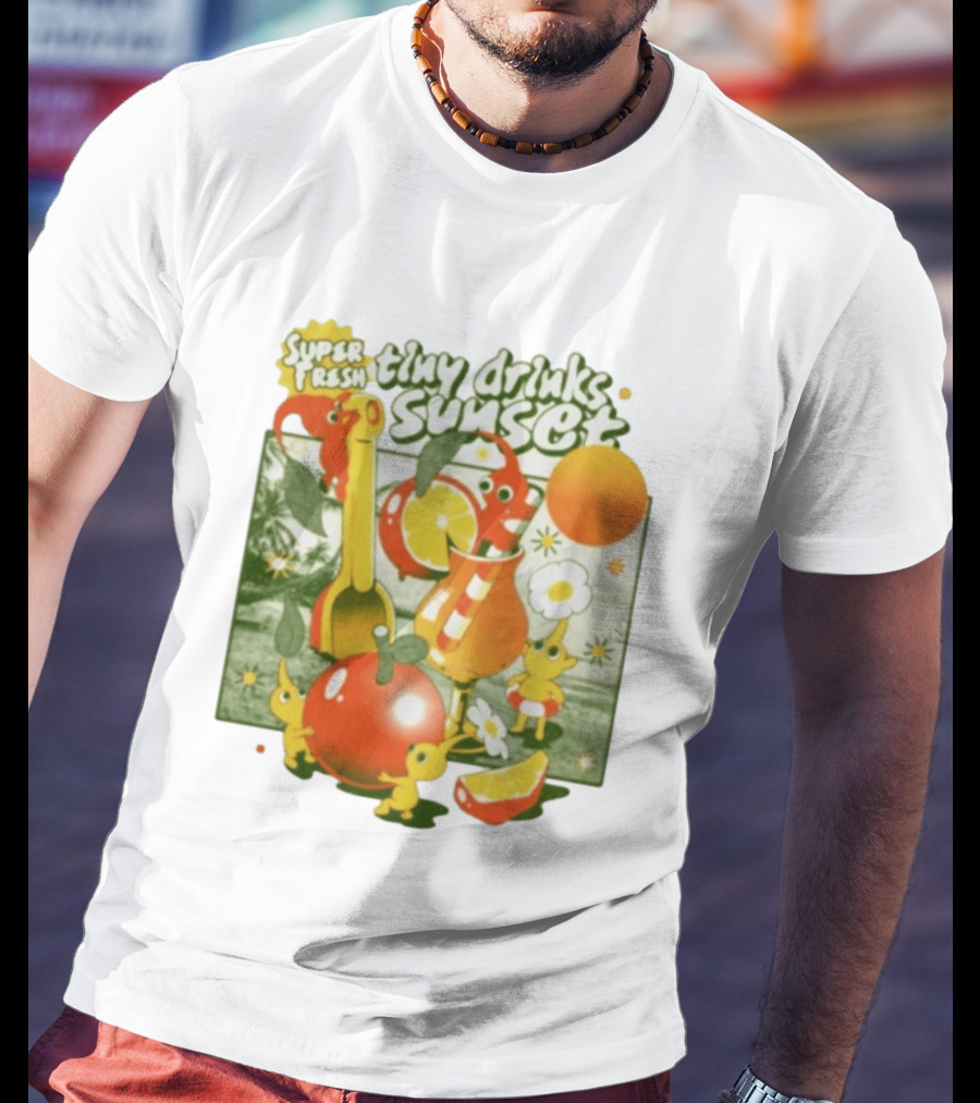 Super Fresh Tiny Drinks Sunset Pikmin Juicy Fruits Adventure T-Shirt