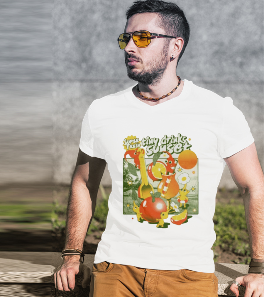 Super Fresh Tiny Drinks Sunset Pikmin Juicy Fruits Adventure T-Shirt