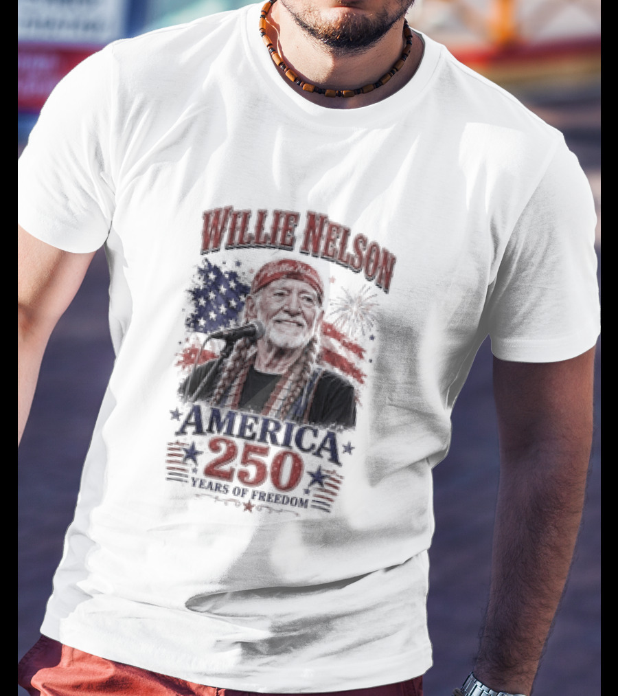 Willie Nelson America 250 Years Of Freedom Stars And Stripes Celebration T-Shirt