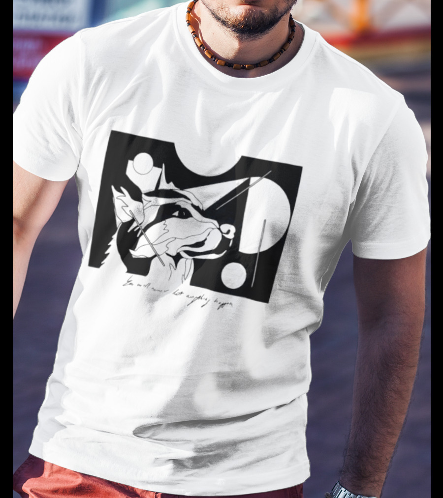 Wolf You Will Never Let Anything Happen Abstract Art Geometric Shapes T-Shirt