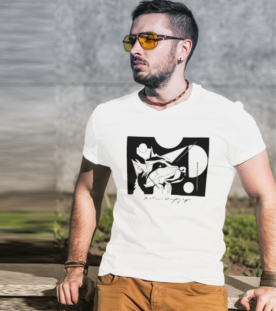 Wolf You Will Never Let Anything Happen Abstract Art Geometric Shapes T-Shirt