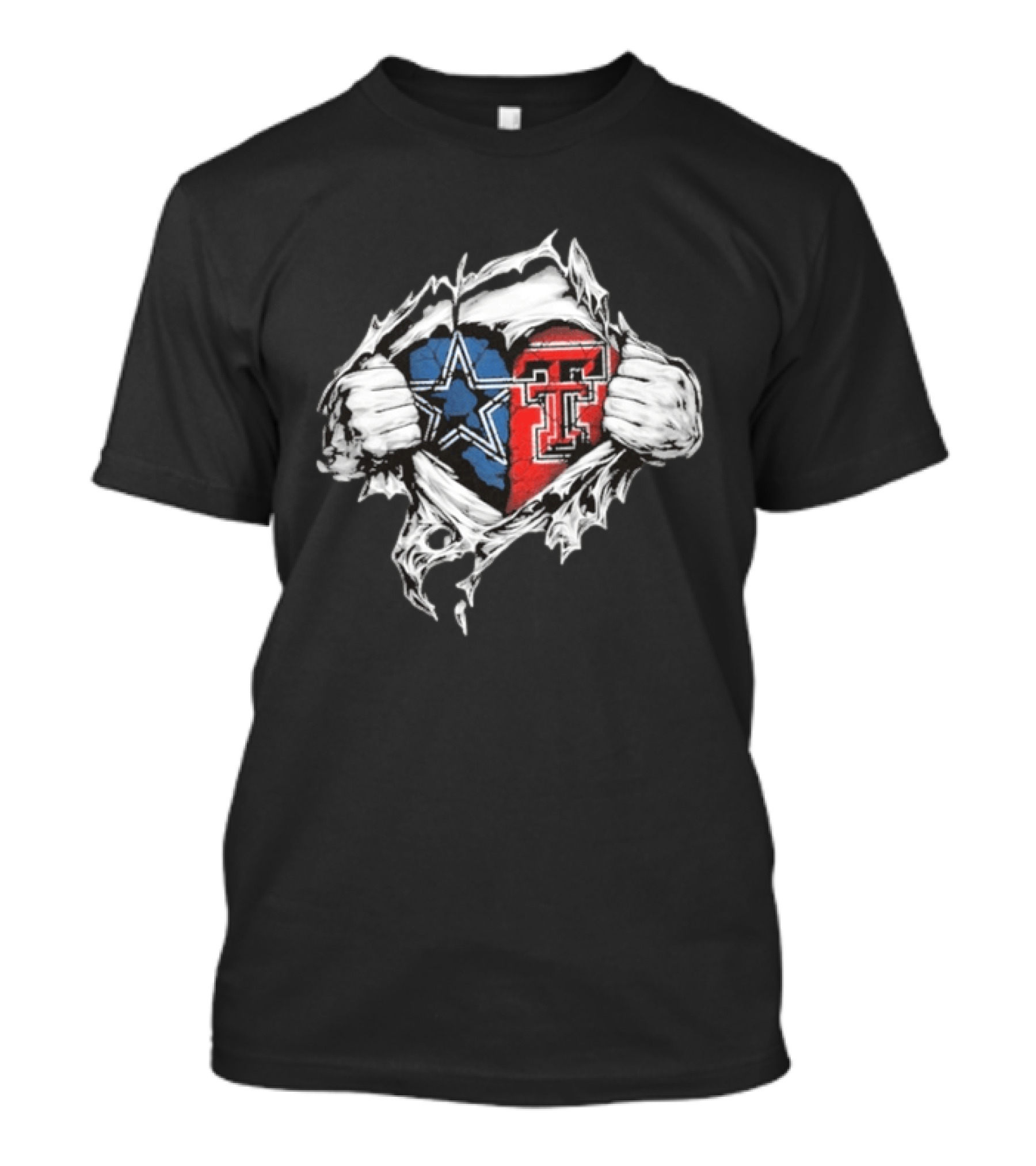 Cowboys Texas Tech Ripped Heart T-Shirt