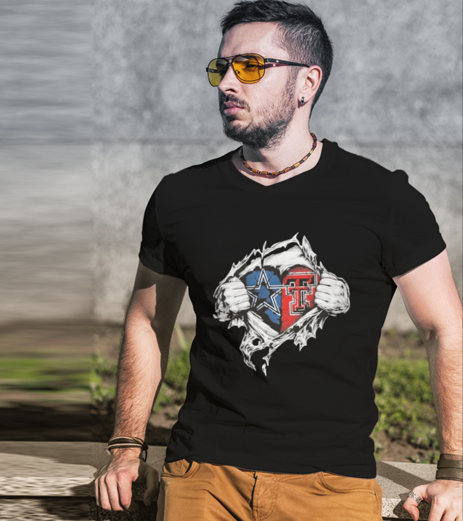 Cowboys Texas Tech Ripped Heart T-Shirt