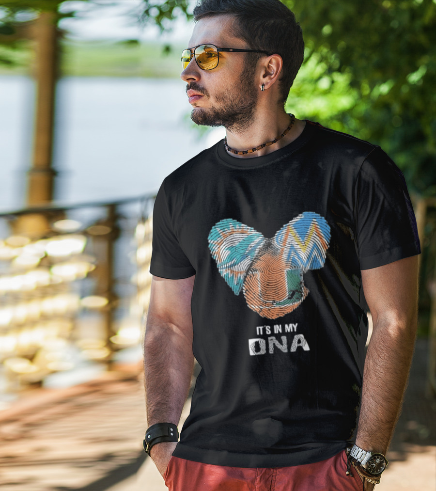 Dolphins Marlins Hurricanes It's In My DNA Fingerprint T-Shirt
