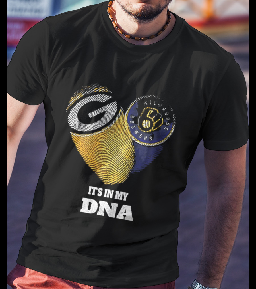 It Is In My DNA Green Bay Packers Milwaukee Brewers T-Shirt