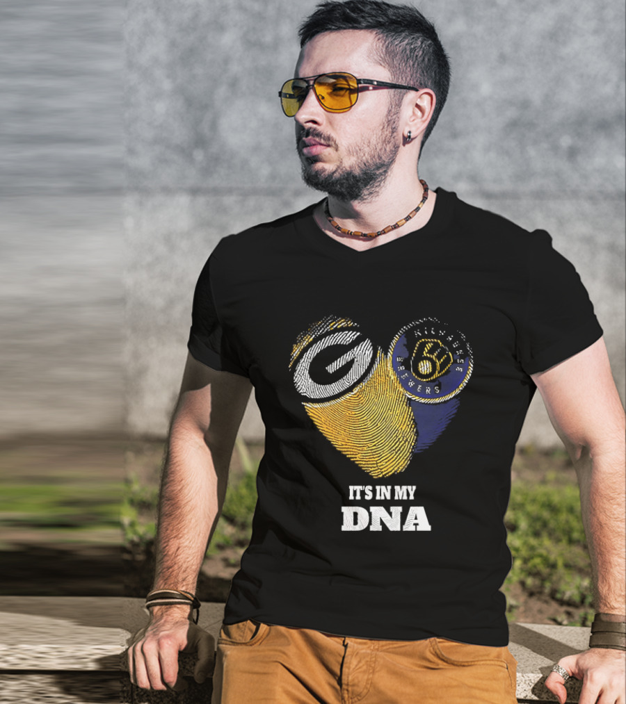 It Is In My DNA Green Bay Packers Milwaukee Brewers T-Shirt