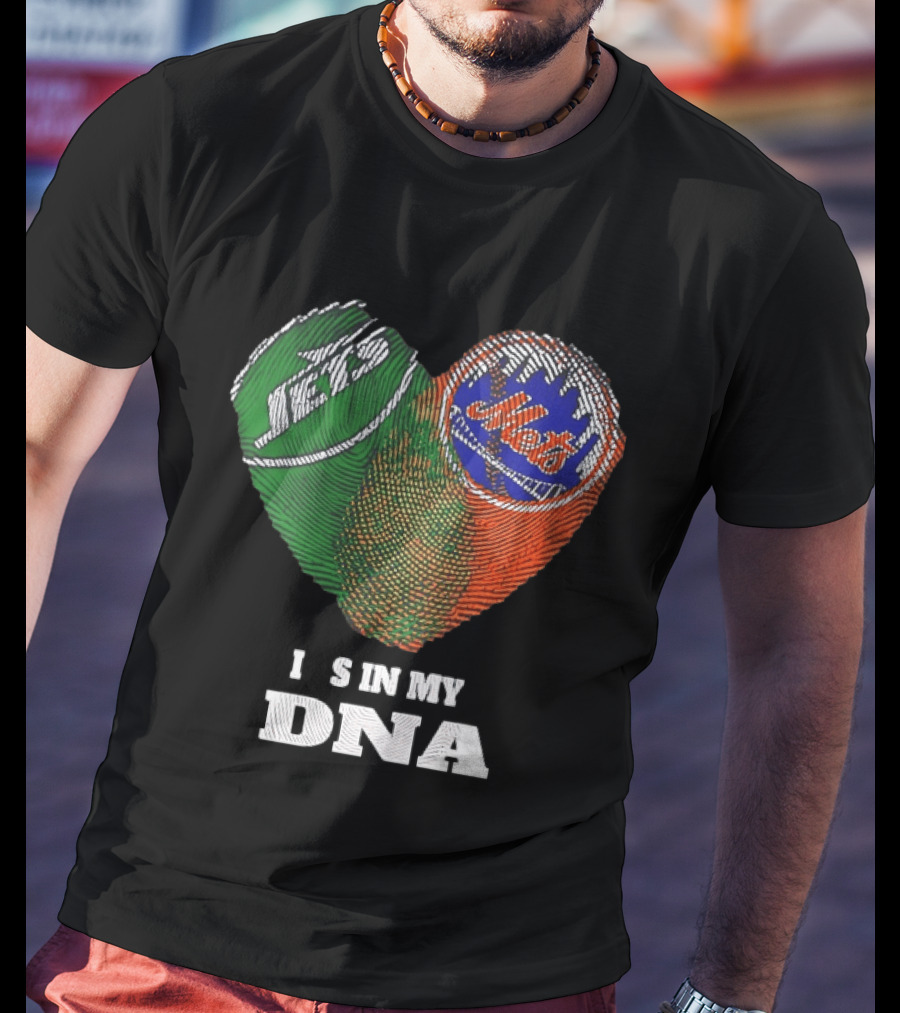 New York Jets Mets Heart Fingerprint It Is In My DNA T-Shirt