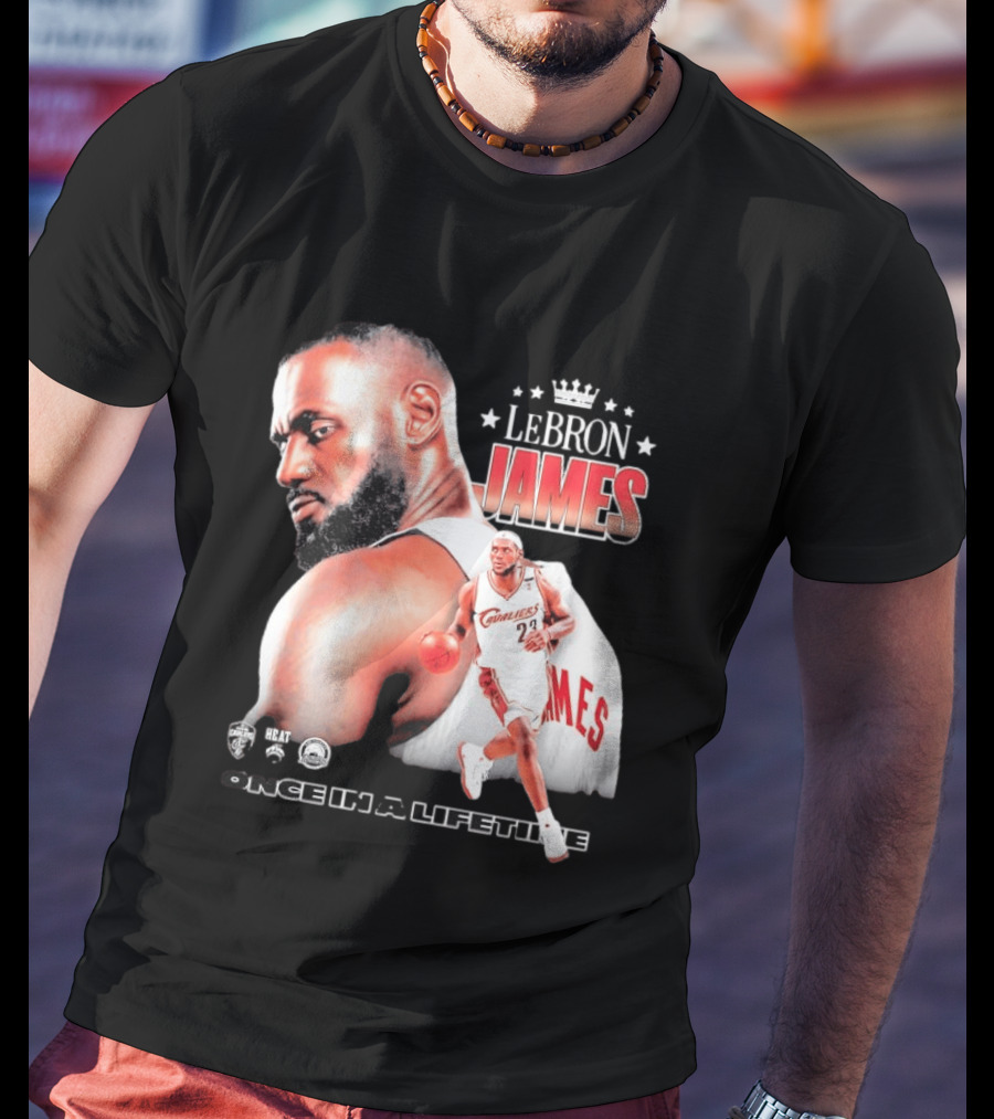 LeBron James Cleveland Cavaliers Once In A Lifetime NBA Heat Championships T-Shirt