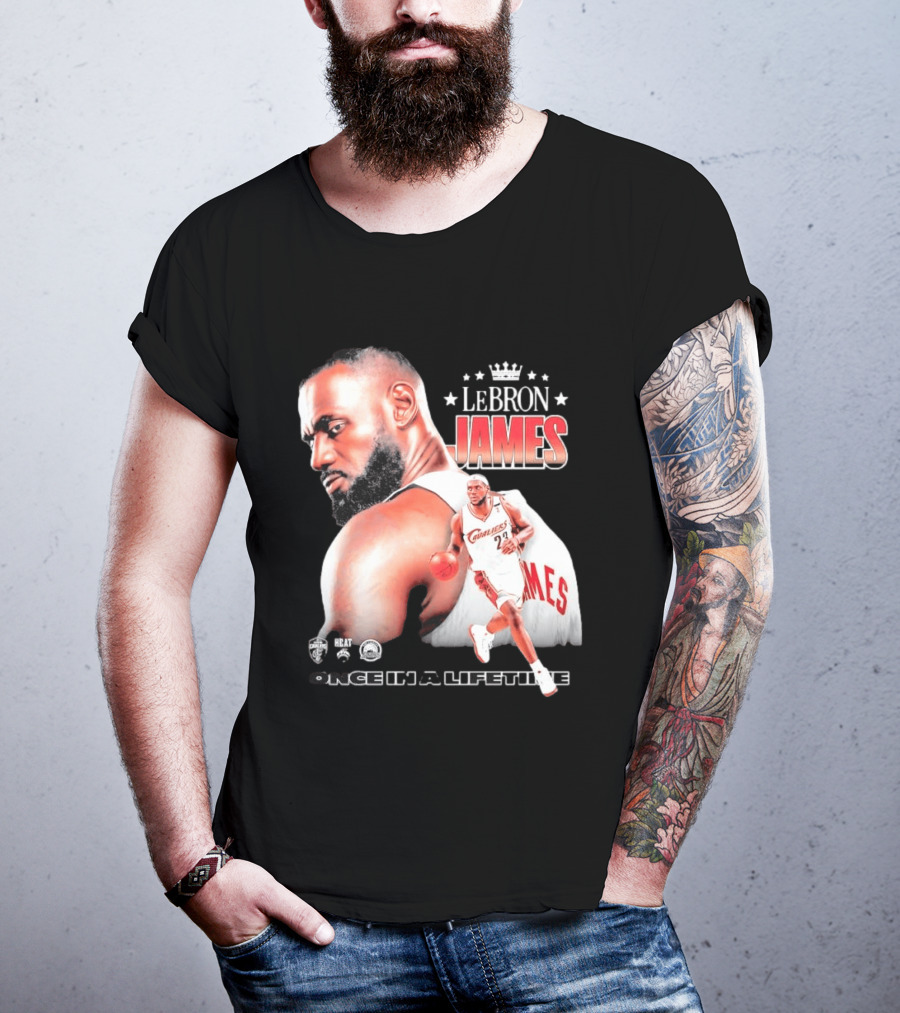 LeBron James Cleveland Cavaliers Once In A Lifetime NBA Heat Championships T-Shirt