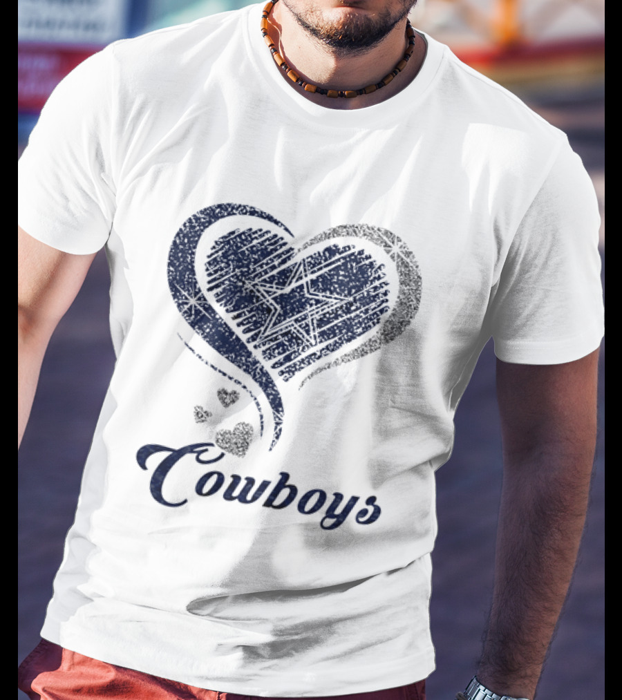 Dallas Cowboys Heart Glitter T-Shirt