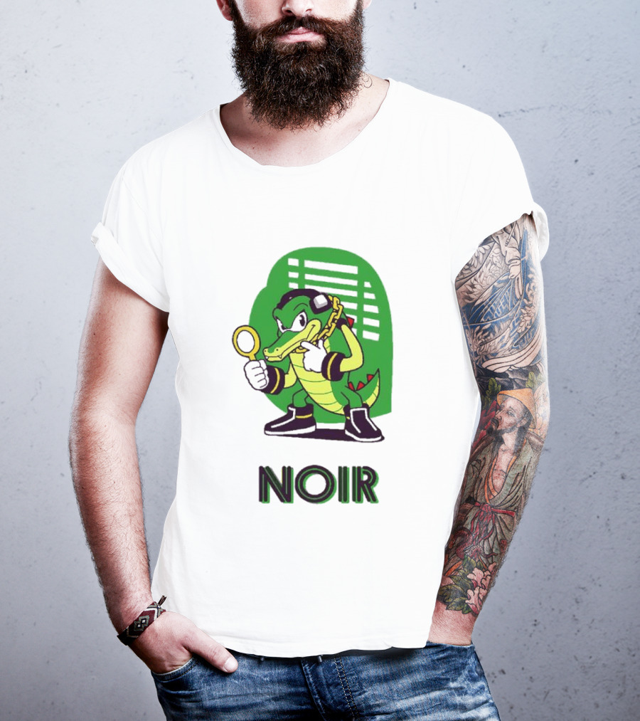 Vector The Crocodile Chaotix Detective Agency Noir Magnifying Glass Image T-Shirt