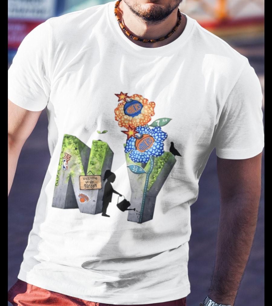 New York Knicks Welcome To The Garden 75th Anniversary 33 Seventh Avenue T-Shirt