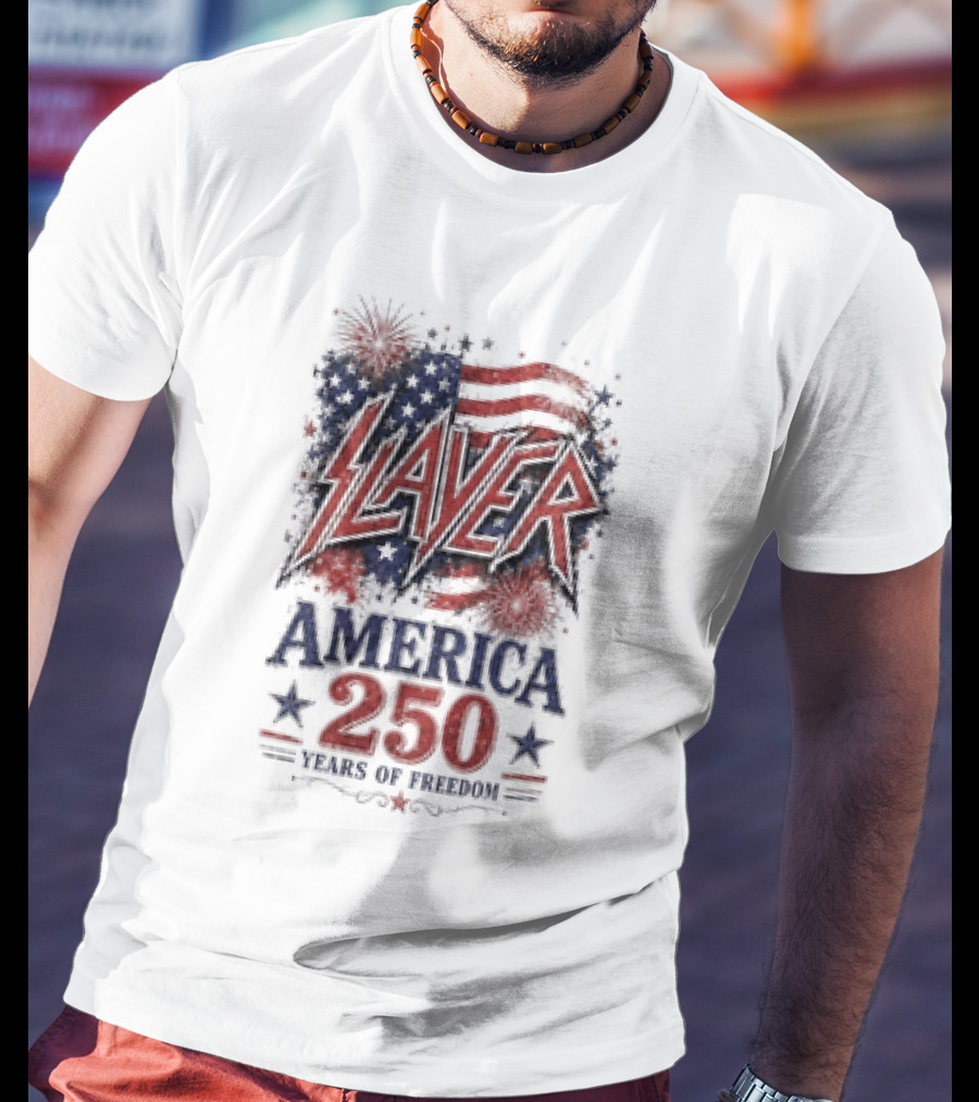 Slayer America 250 Years Of Freedom Stars And Stripes T-Shirt
