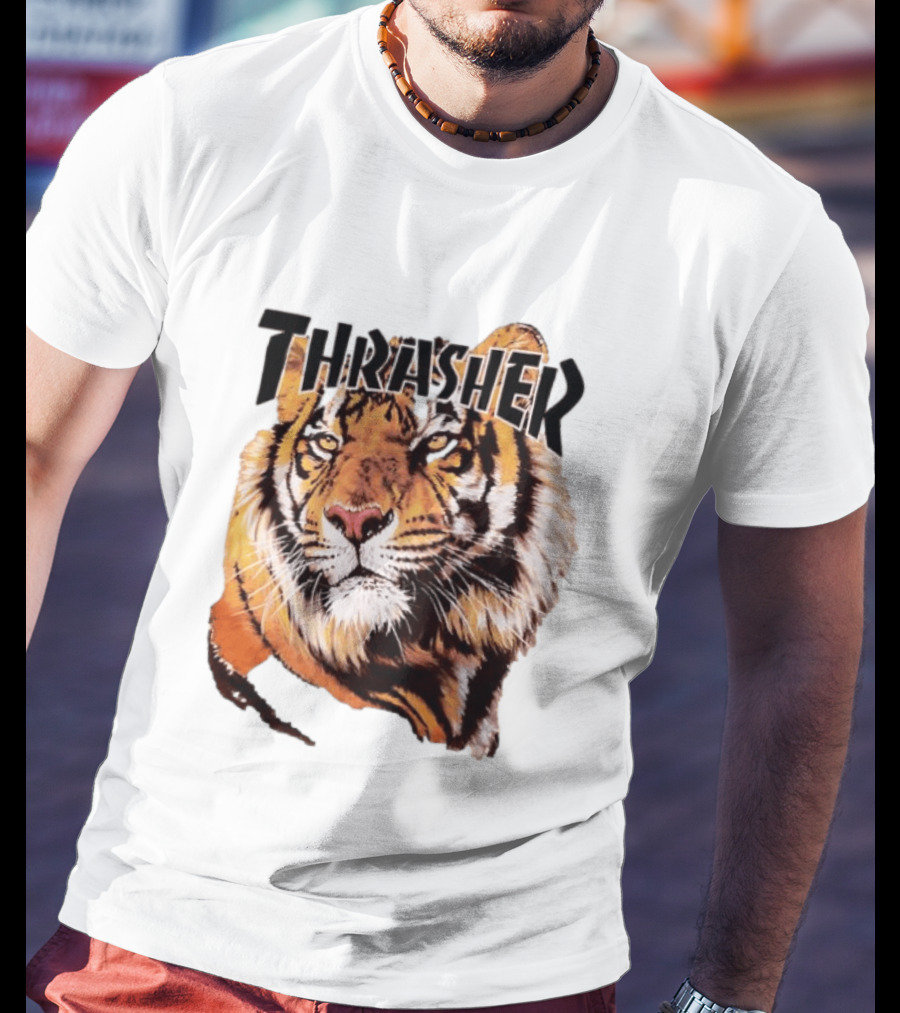 Tiger Thrasher Magazine Wildlife Nature Animal Orange Color T-Shirt