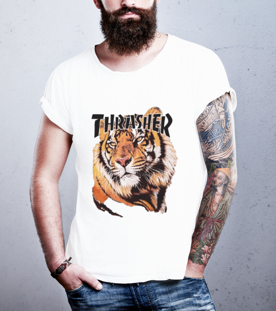Tiger Thrasher Magazine Wildlife Nature Animal Orange Color T-Shirt