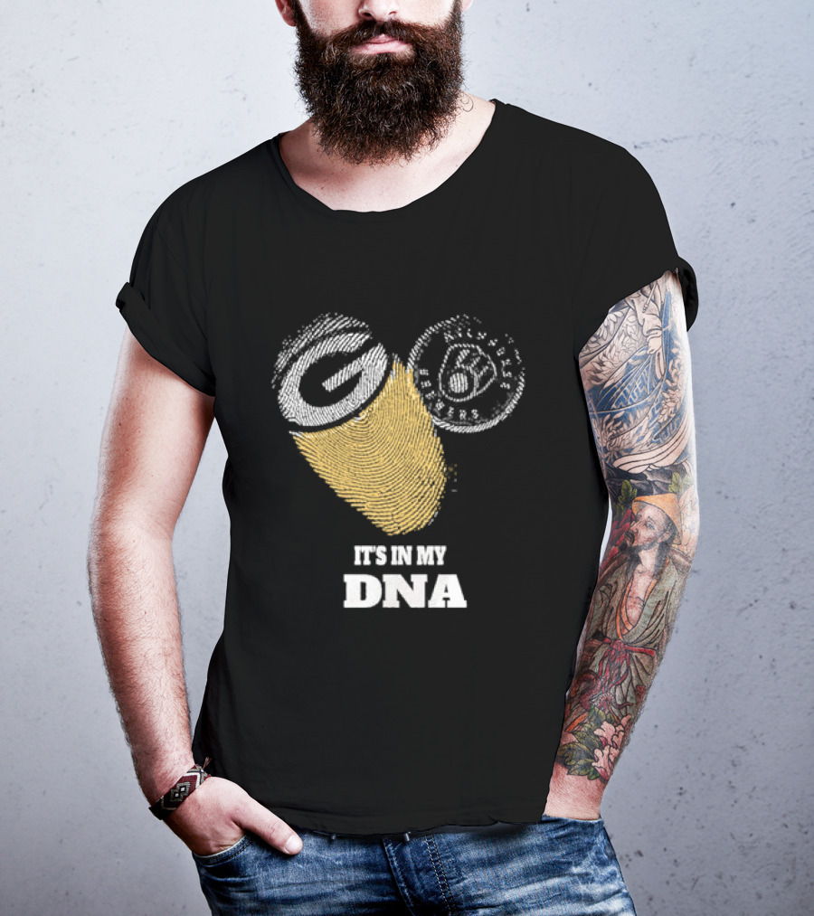 Packers Brewers It's In My DNA Football Baseball Fan Pride T-Shirt