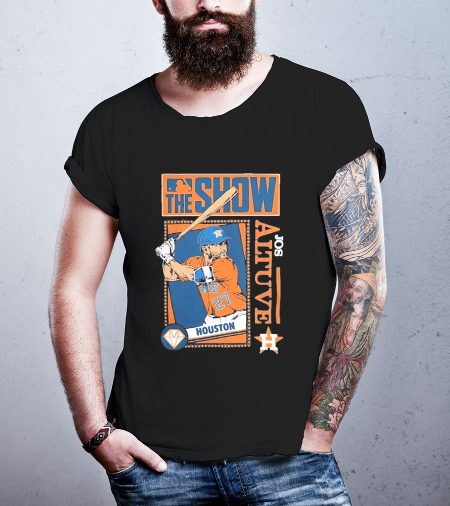 Houston Astros Jose Altuve The Show MLB Player Homage Navy Tri Blend T-Shirt