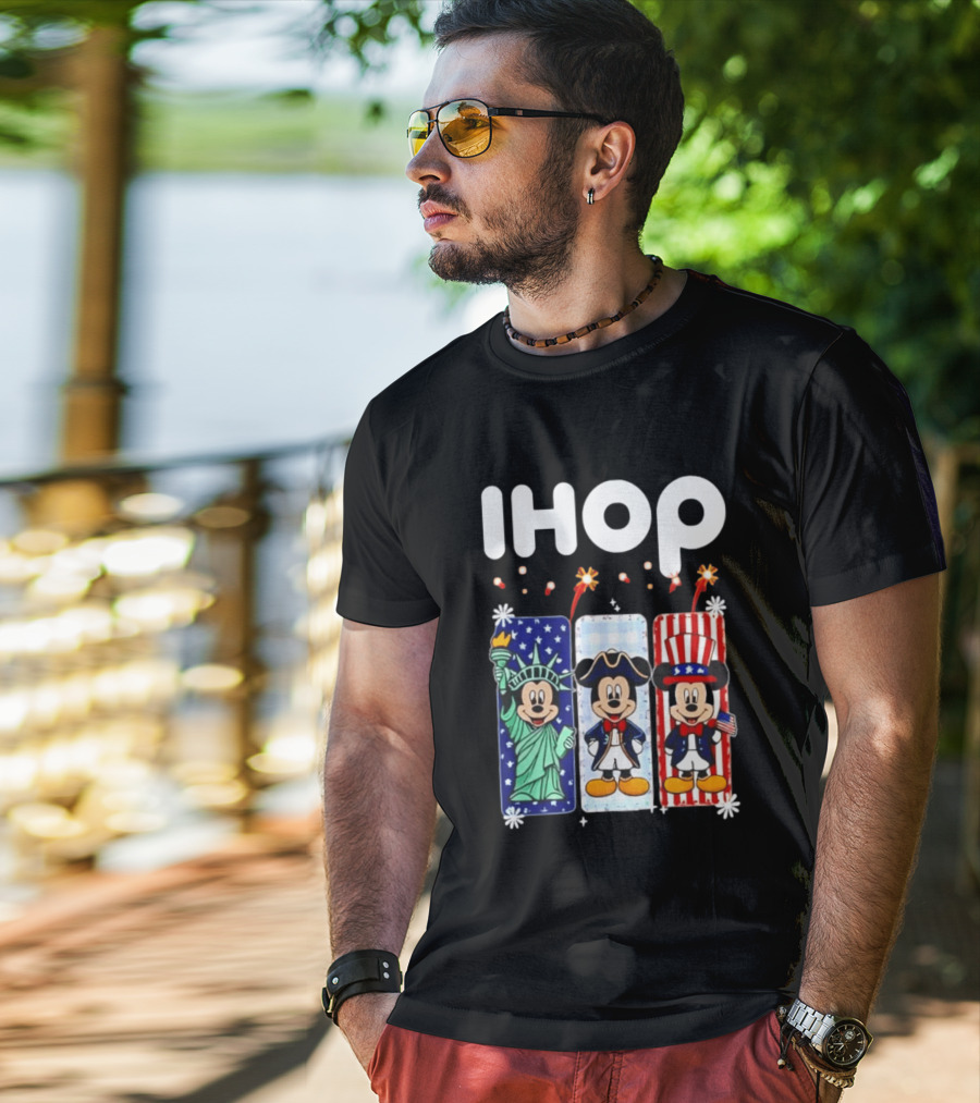 IHOP Mickey Mouse Statue Of Liberty Colonial Patriotic Independence Day T-Shirt