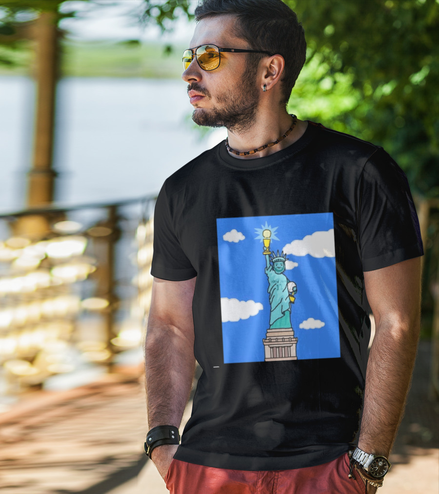 Jalen Brunson Statue Of Liberty New York 11 NBA Trophy T-Shirt