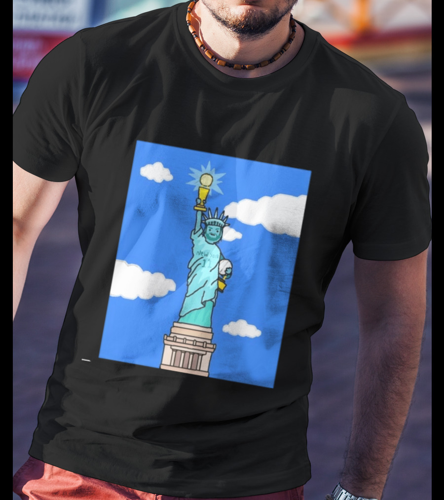 Jalen Brunson Statue Of Liberty New York 11 NBA Trophy T-Shirt