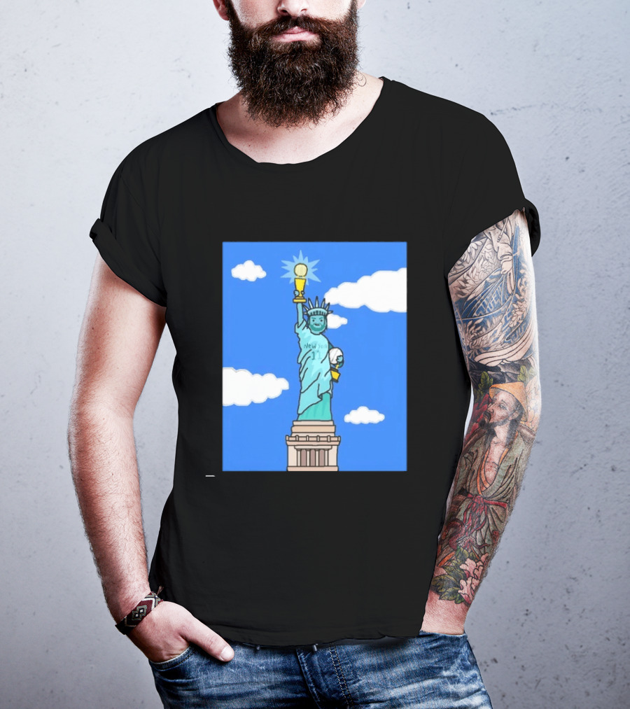 Jalen Brunson Statue Of Liberty New York 11 NBA Trophy T-Shirt