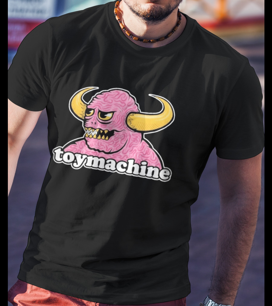 Toy Machine Monster With Horns And Brain Texture T-Shirt