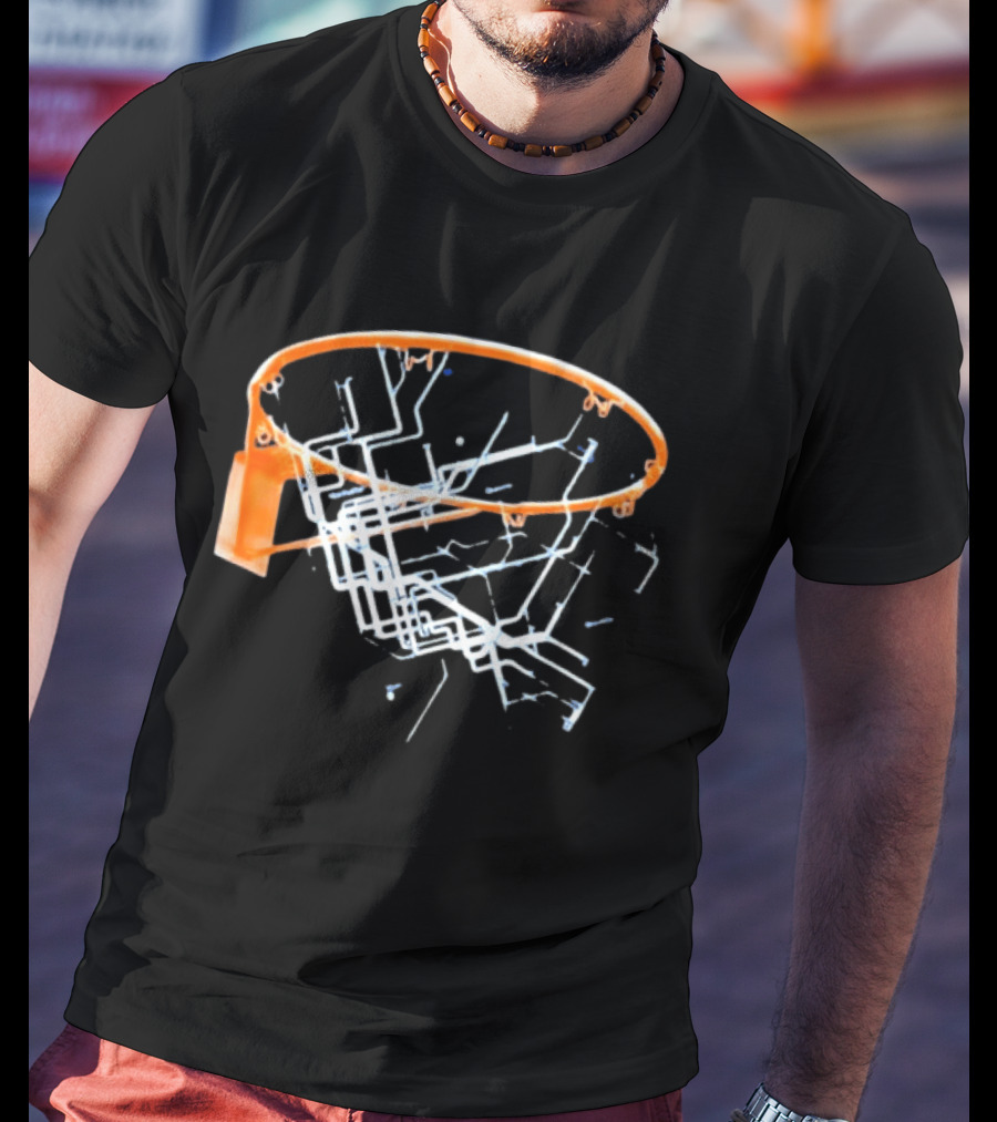 New York City Subway Map Basketball Hoop The Bronx Manhattan Queens T-Shirt