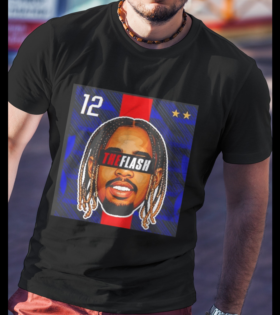 Bradley Barcola The Flash Big Head 12 France National Football Team Stars T-Shirt