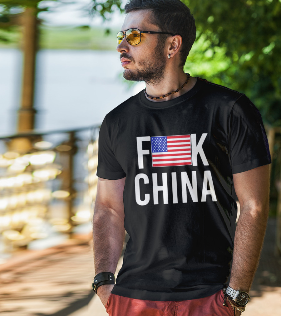 Fuck China USA Flag T-Shirt