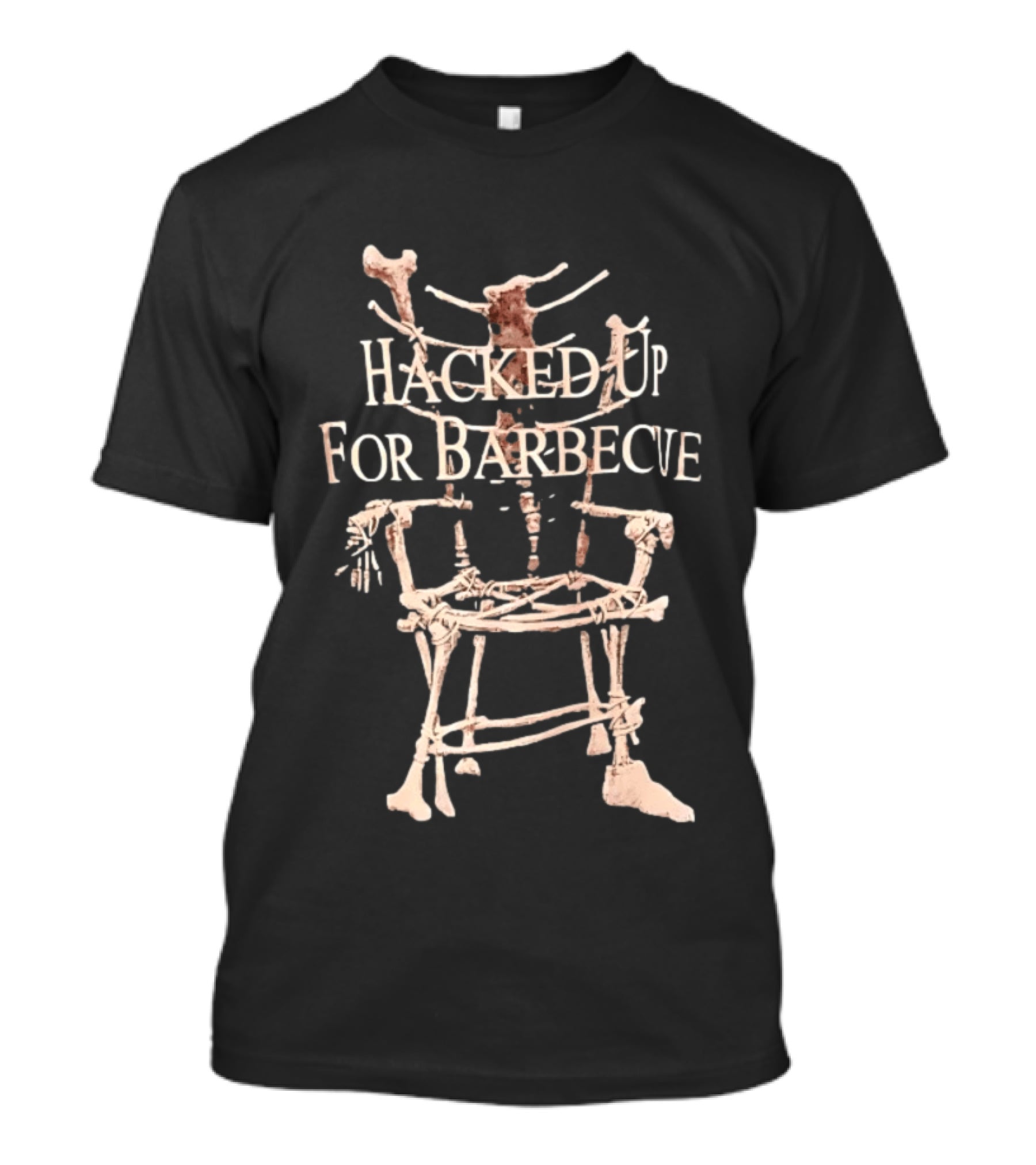 Hacked Up For Barbecue Skeleton Bones Artwork Mortician T-Shirt
