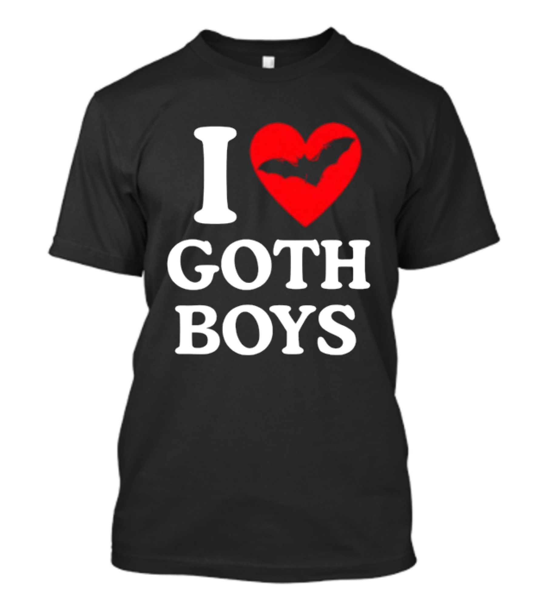 I Love Goth Boys Heart Bat T-Shirt