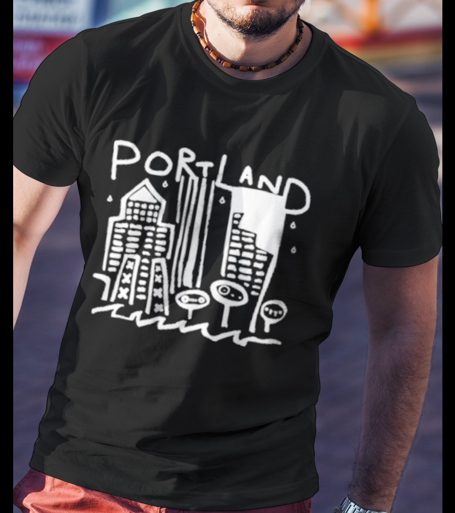 Portland Oregon Sketch Cityscape Drawing T-Shirt