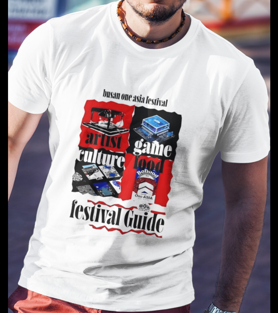 Busan One Asia Festival Artist Game Food Culture Festival Guide T-Shirt