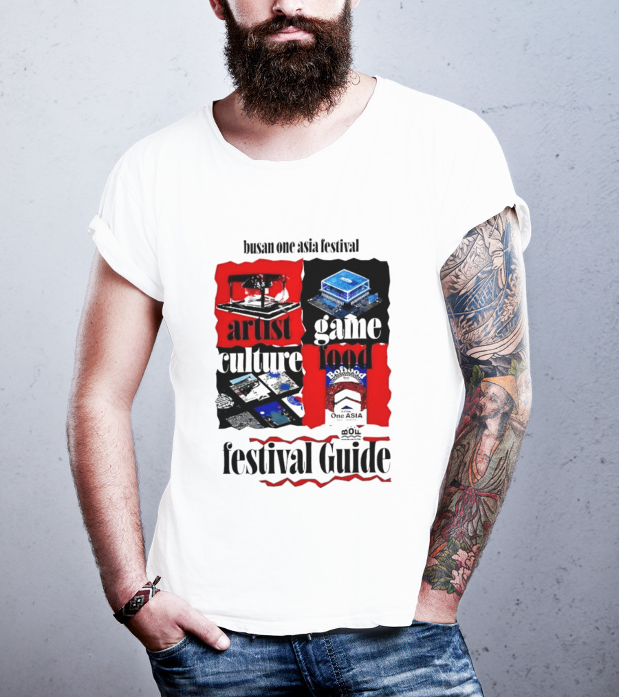 Busan One Asia Festival Artist Game Food Culture Festival Guide T-Shirt