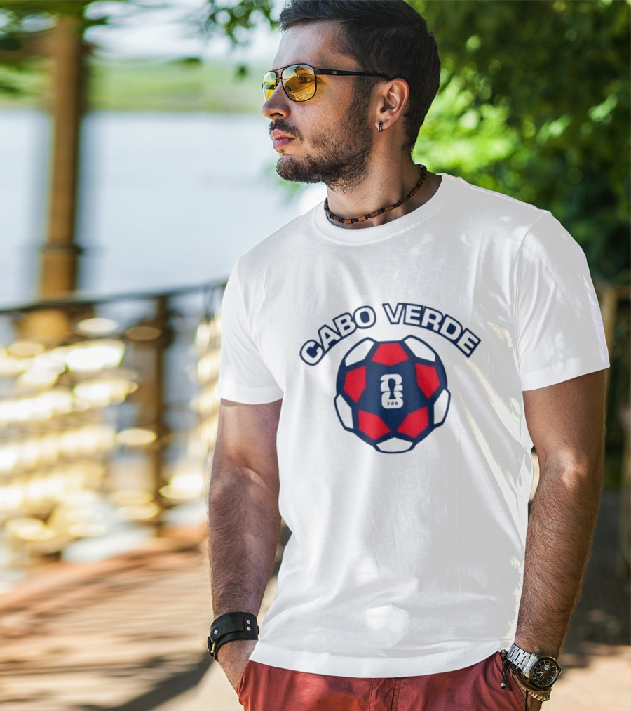 Cabo Verde 2026 Soccer Ball Emblem With Sports T-Shirt