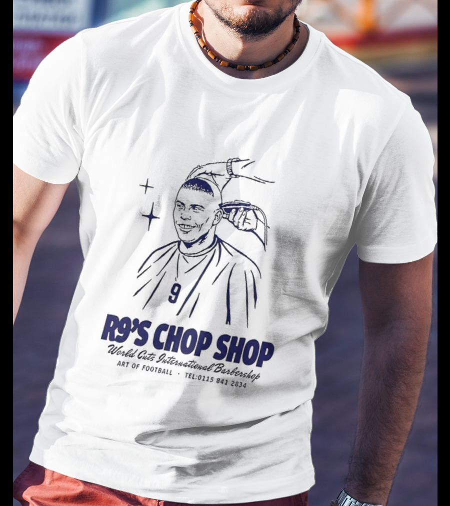 R9's Chop Shop Brazil Ronaldo National Team Barber Art Of Football T-Shirt