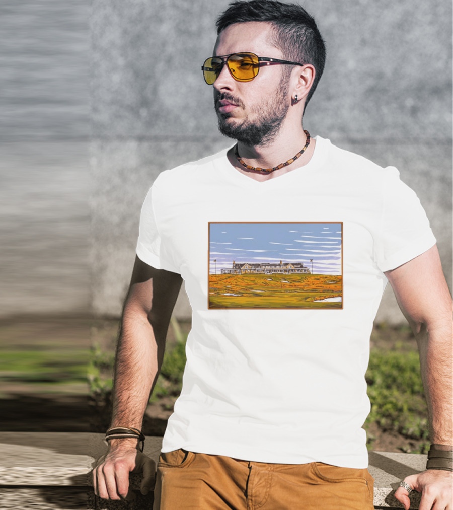 Shinnecock Hills Golf Club Clubhouse Course Landscape View Southampton New York T-Shirt
