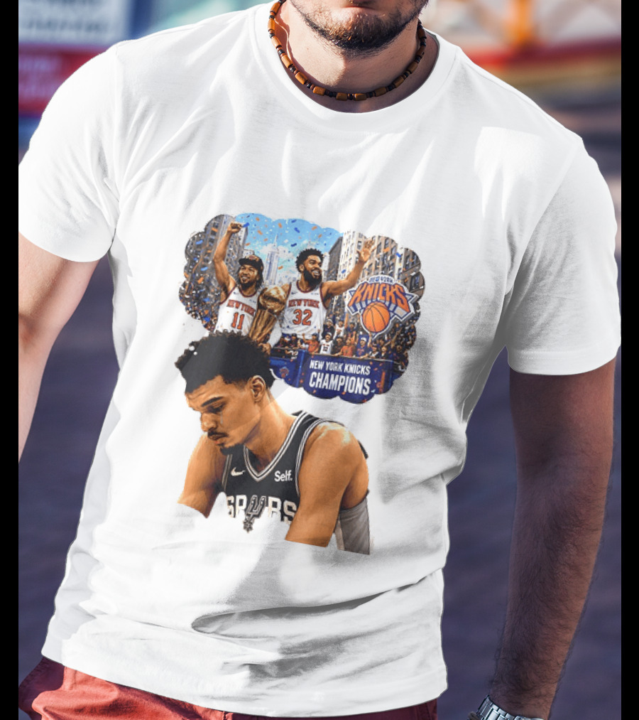 Victor Wembanyama Spurs Dreaming Jalen Brunson Karl Anthony Towns Knicks Champions T-Shirt