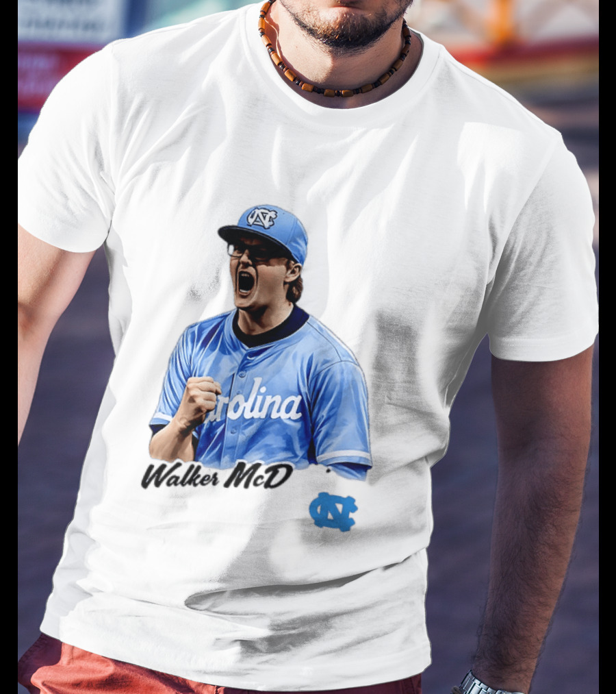 Walker McD North Carolina Tar Heels Baseball Carolina Blue Team Spirit T-Shirt
