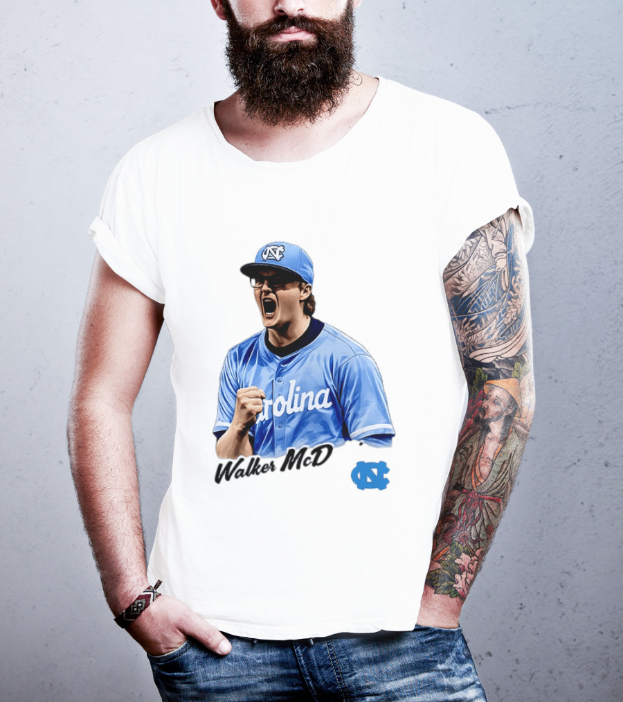 Walker McD North Carolina Tar Heels Baseball Carolina Blue Team Spirit T-Shirt