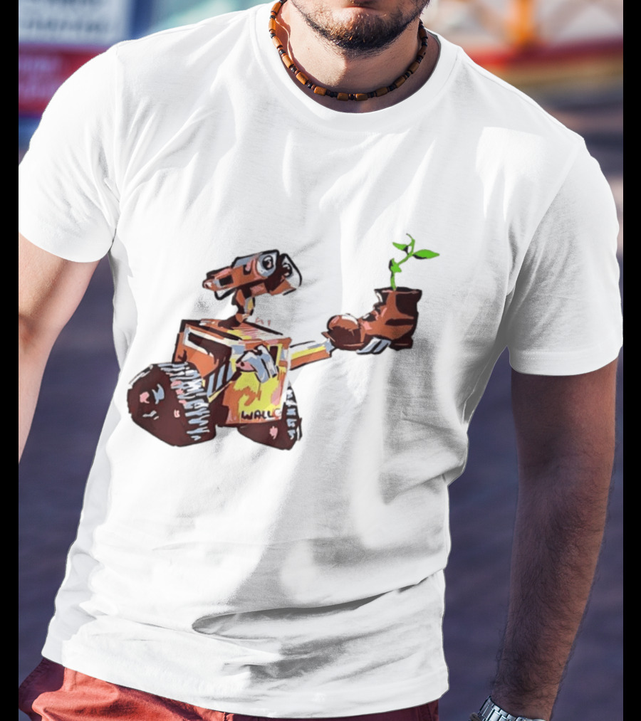 Pixar WALL E Holding Boot With Plant Iconic Scene T-Shirt