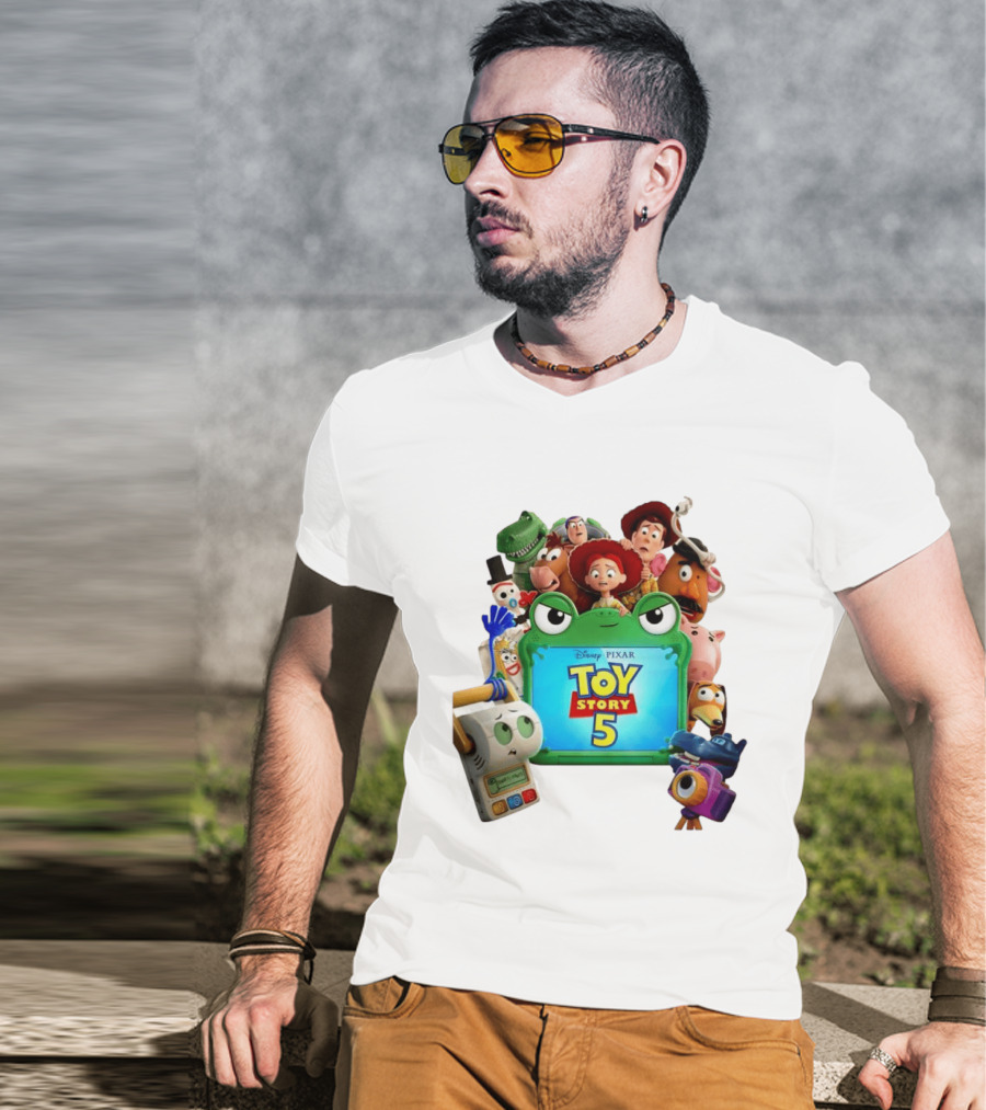 Woody Buzz Lightyear And Friends Toy Story 5 Disney Pixar Characters T-Shirt
