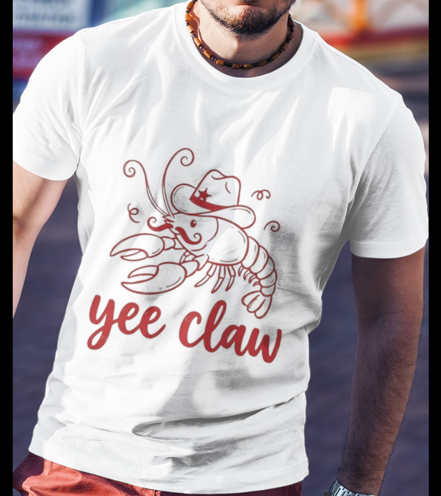 Yee Claw Lobster Cowboy Hat Rodeo Wrangler T-Shirt